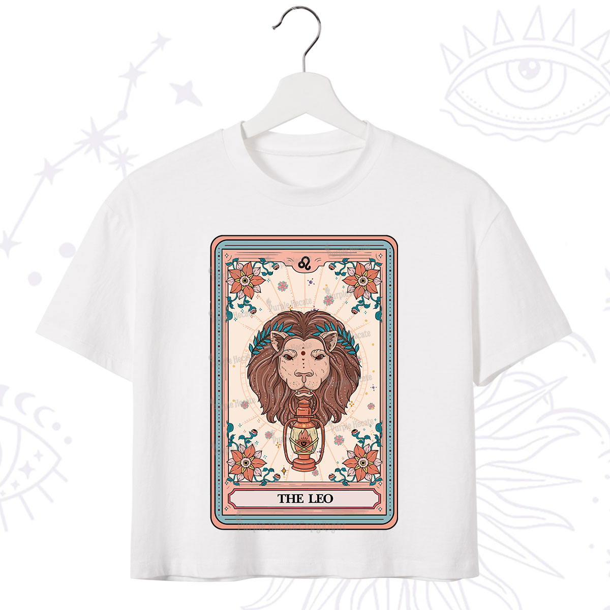 Purplehecate The Leo Tarot Card Crop T-Shirt