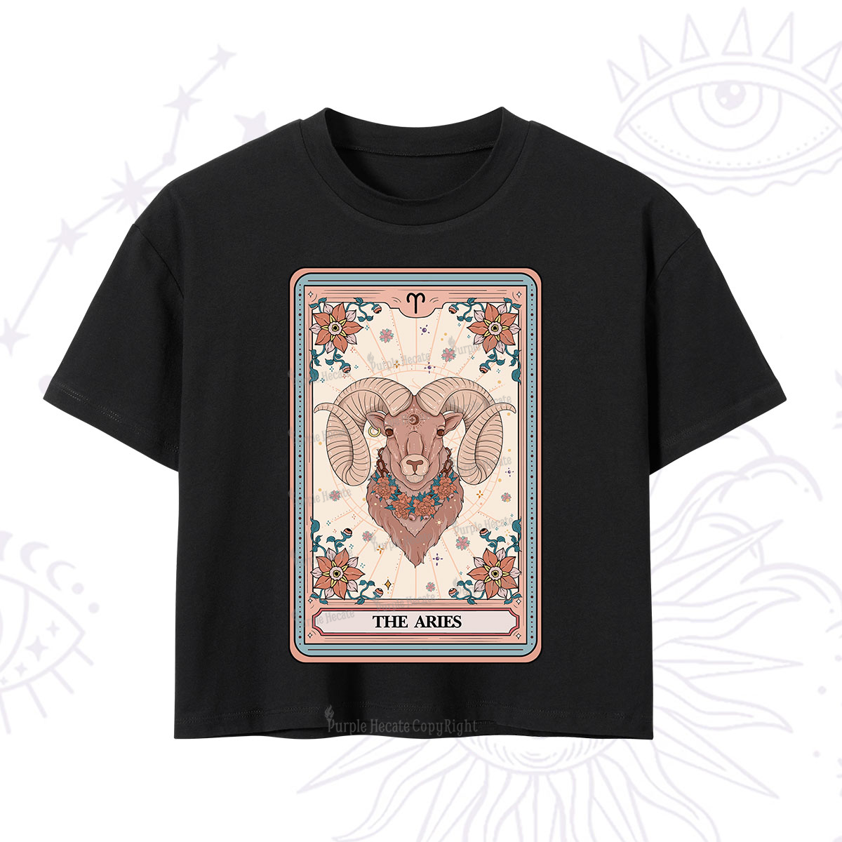 Purplehecate The Aries Tarot Card Crop T-Shirt