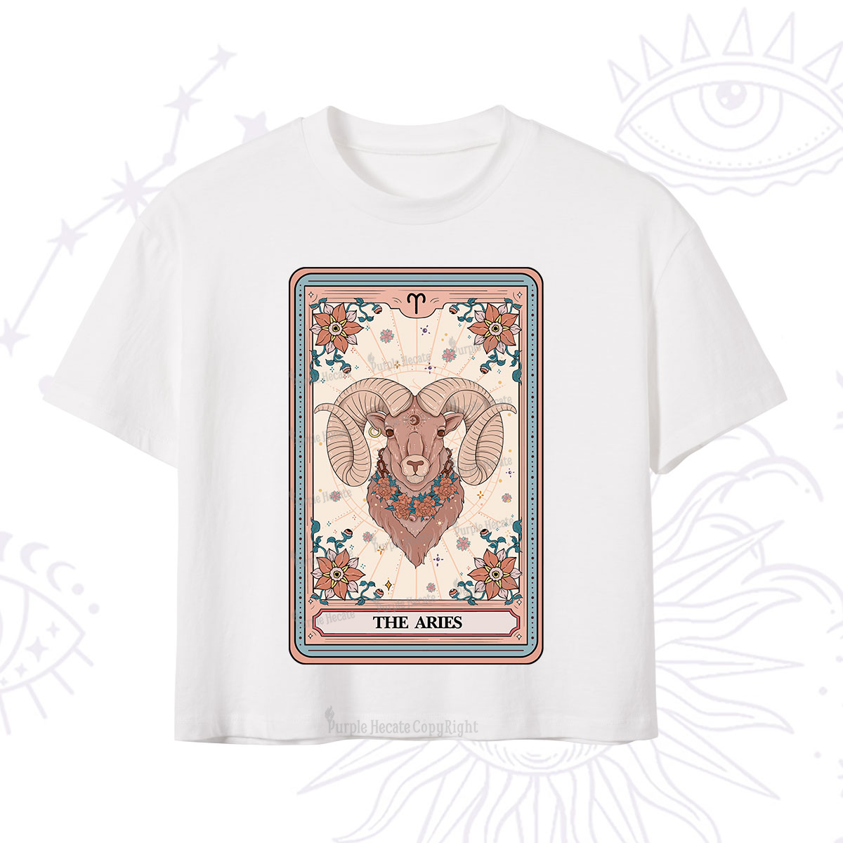 Purplehecate The Aries Tarot Card Crop T-Shirt