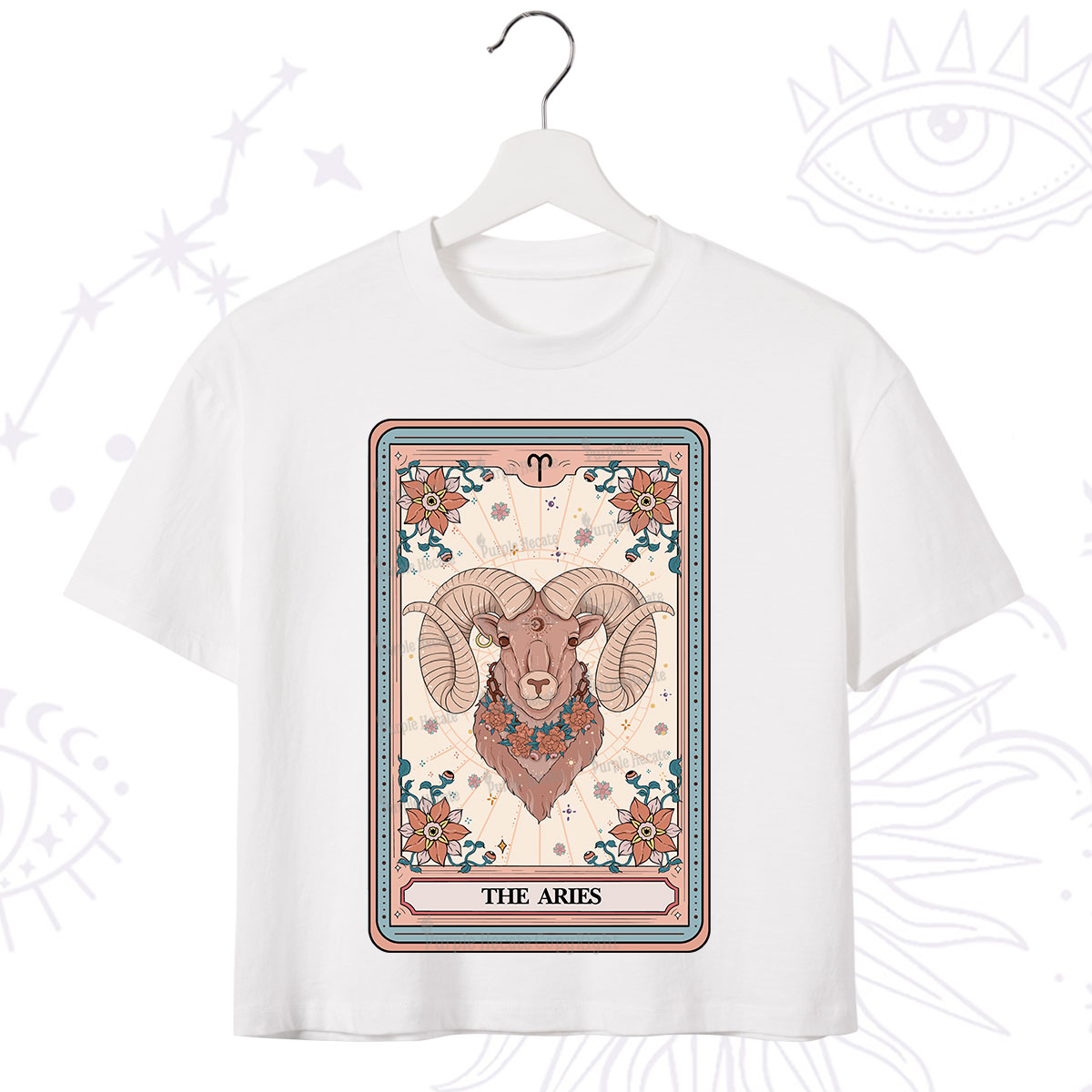 Purplehecate The Aries Tarot Card Crop T-Shirt