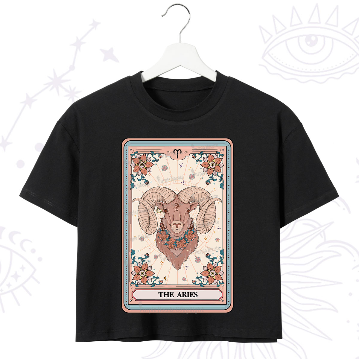 Purplehecate The Aries Tarot Card Crop T-Shirt
