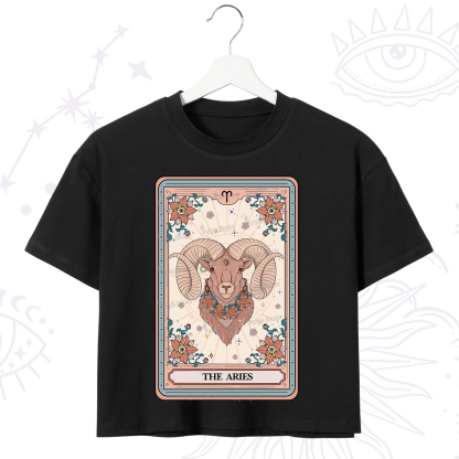 Purplehecate The Aries Tarot Card Crop T-Shirt