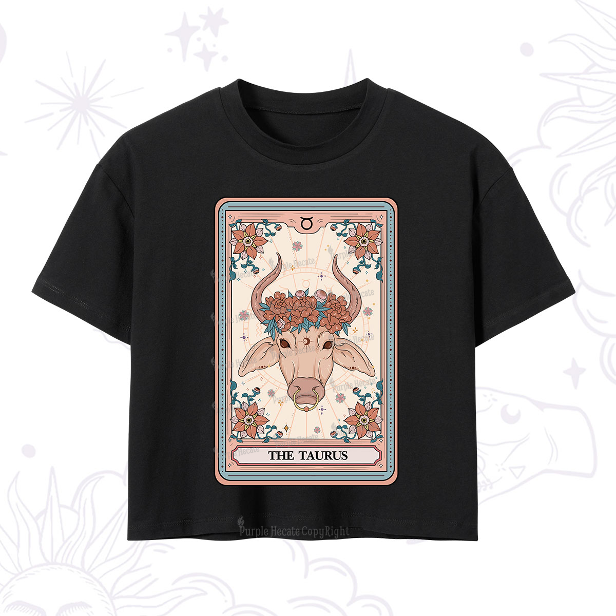 Purplehecate The Taurus Tarot Card Crop T-Shirt