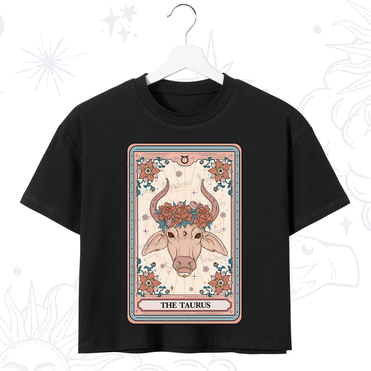 Purplehecate The Taurus Tarot Card Crop T-Shirt