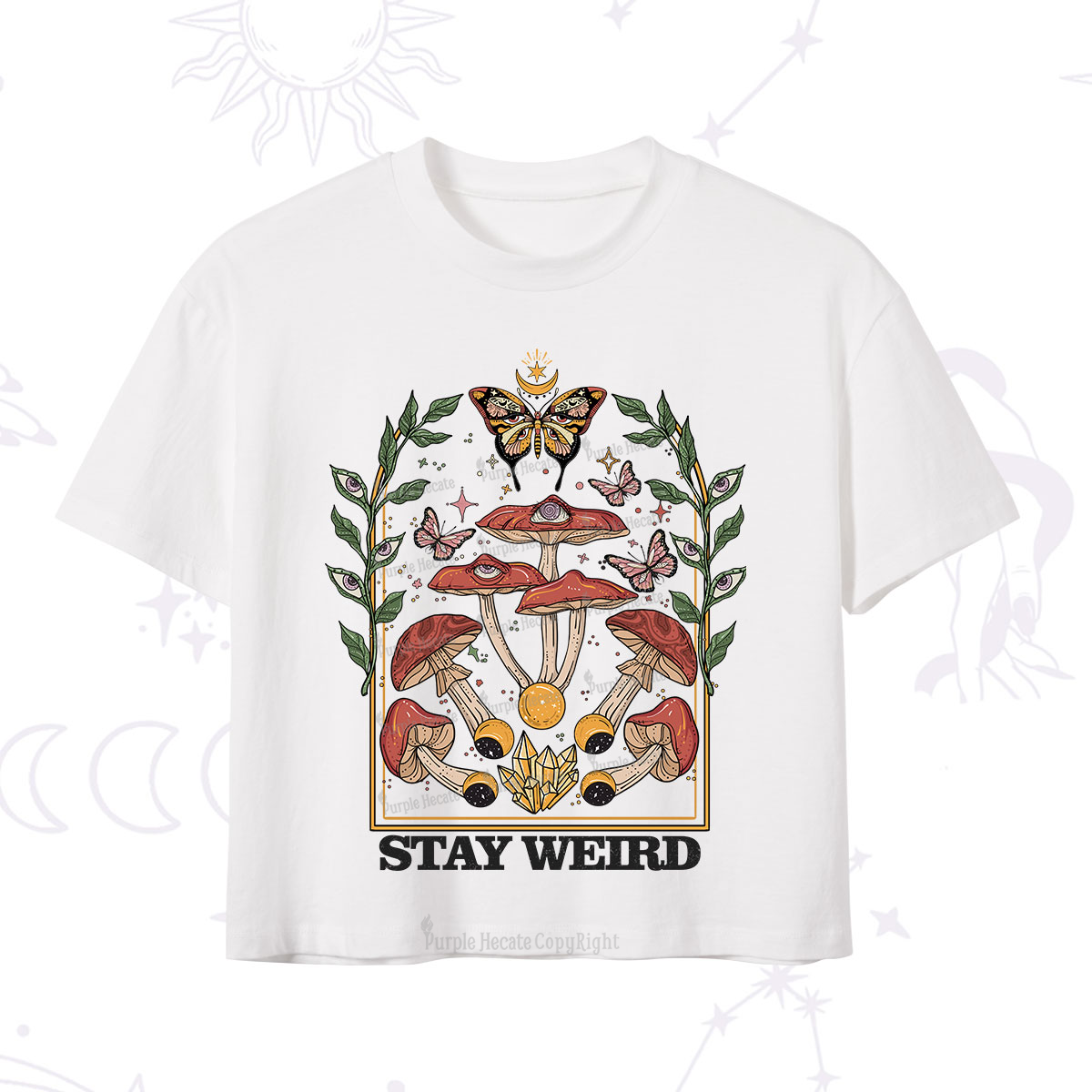 Purplehecate Stay Weird Crop T-Shirt