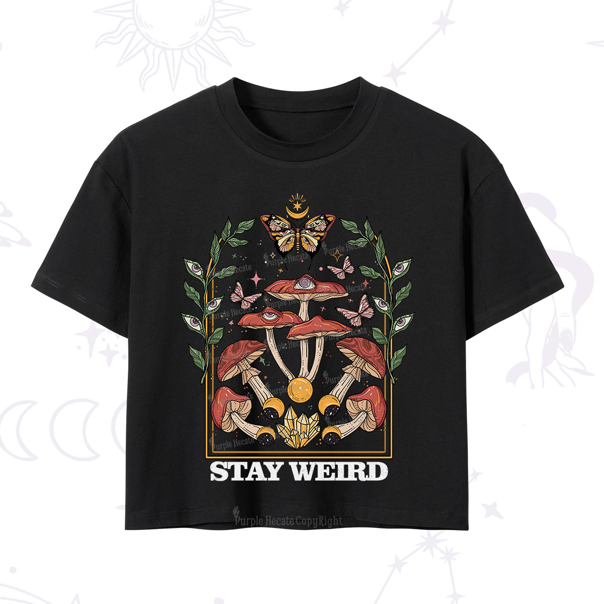 Purplehecate Stay Weird Crop T-Shirt