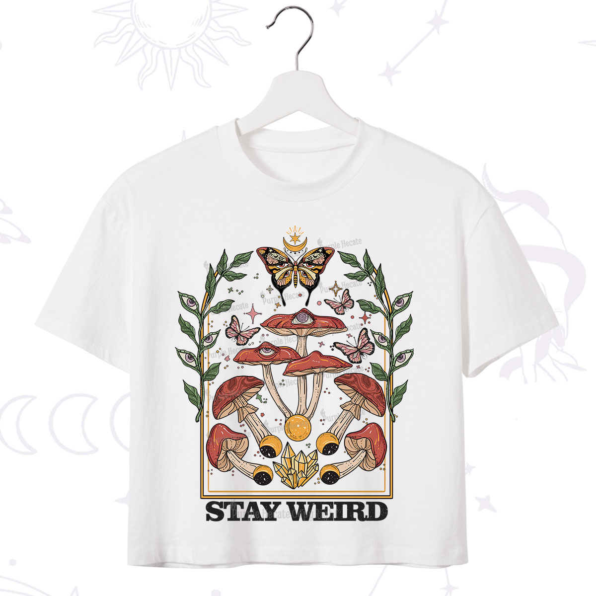 Purplehecate Stay Weird Crop T-Shirt