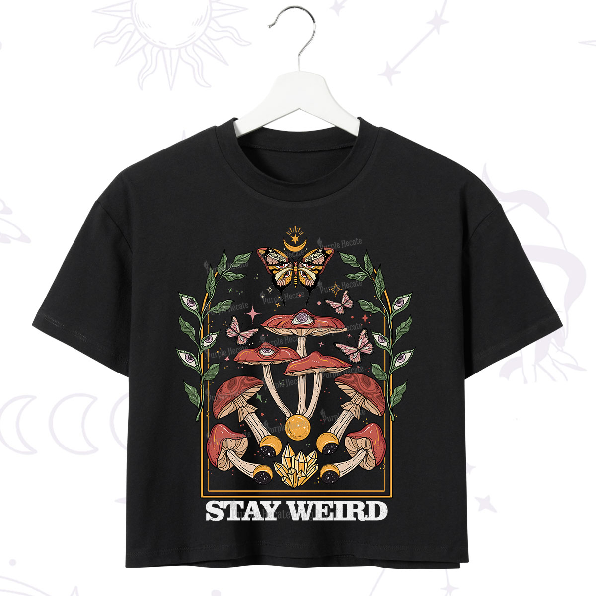 Purplehecate Stay Weird Crop T-Shirt