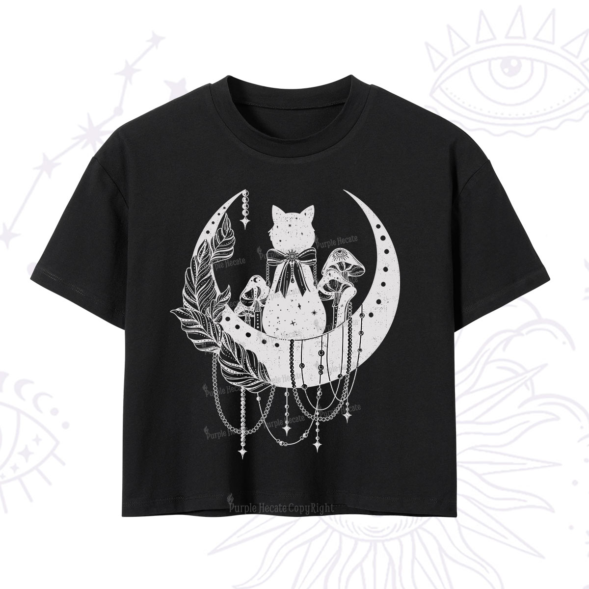 Purplehecate Hecate's Triple Moon Crop T-Shirt