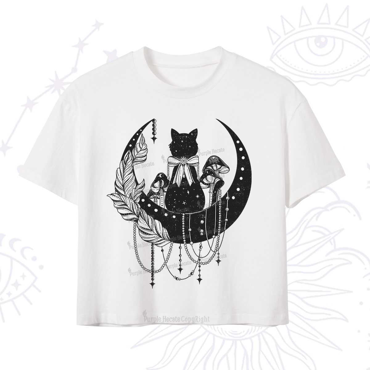 Purplehecate Hecate's Triple Moon Crop T-Shirt