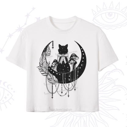 Purplehecate Hecate's Triple Moon Crop T-Shirt