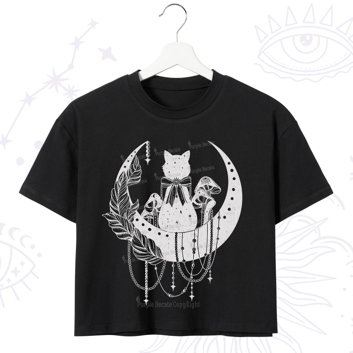 Purplehecate Hecate's Triple Moon Crop T-Shirt