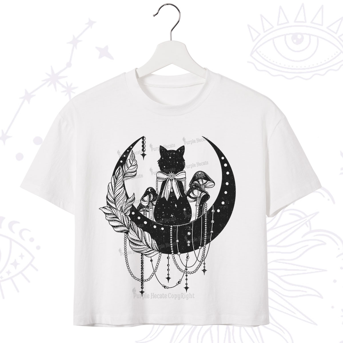 Purplehecate Hecate's Triple Moon Crop T-Shirt