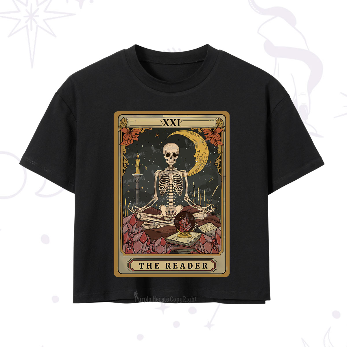 Purplehecate The Reader Tarot Crop T-Shirt