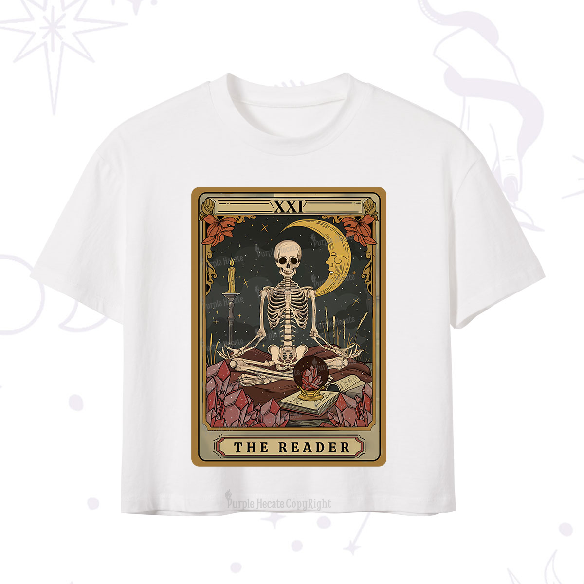 Purplehecate The Reader Tarot Crop T-Shirt