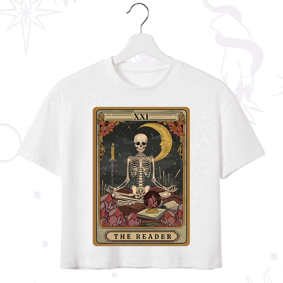 Purplehecate The Reader Tarot Crop T-Shirt