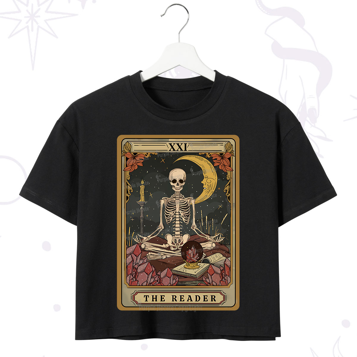 Purplehecate The Reader Tarot Crop T-Shirt