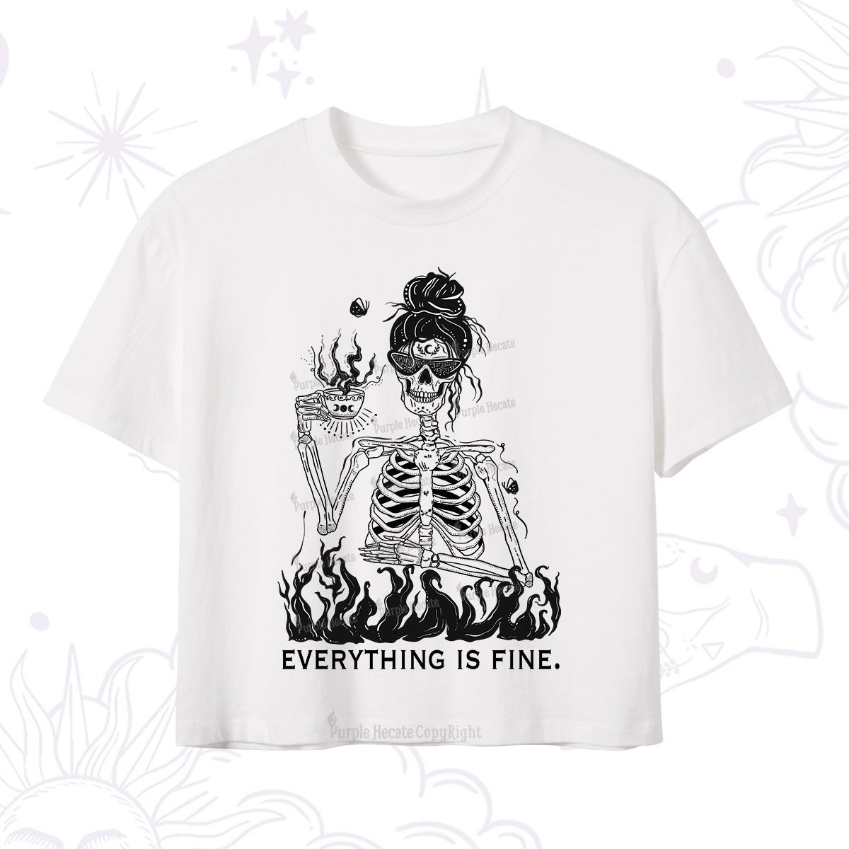 Purplehecate Everything Is Fine Crop T-Shirt