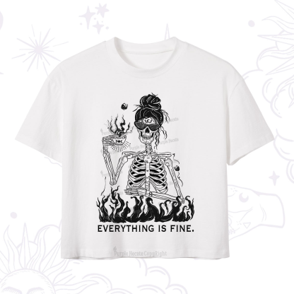 Purplehecate Everything Is Fine Crop T-Shirt