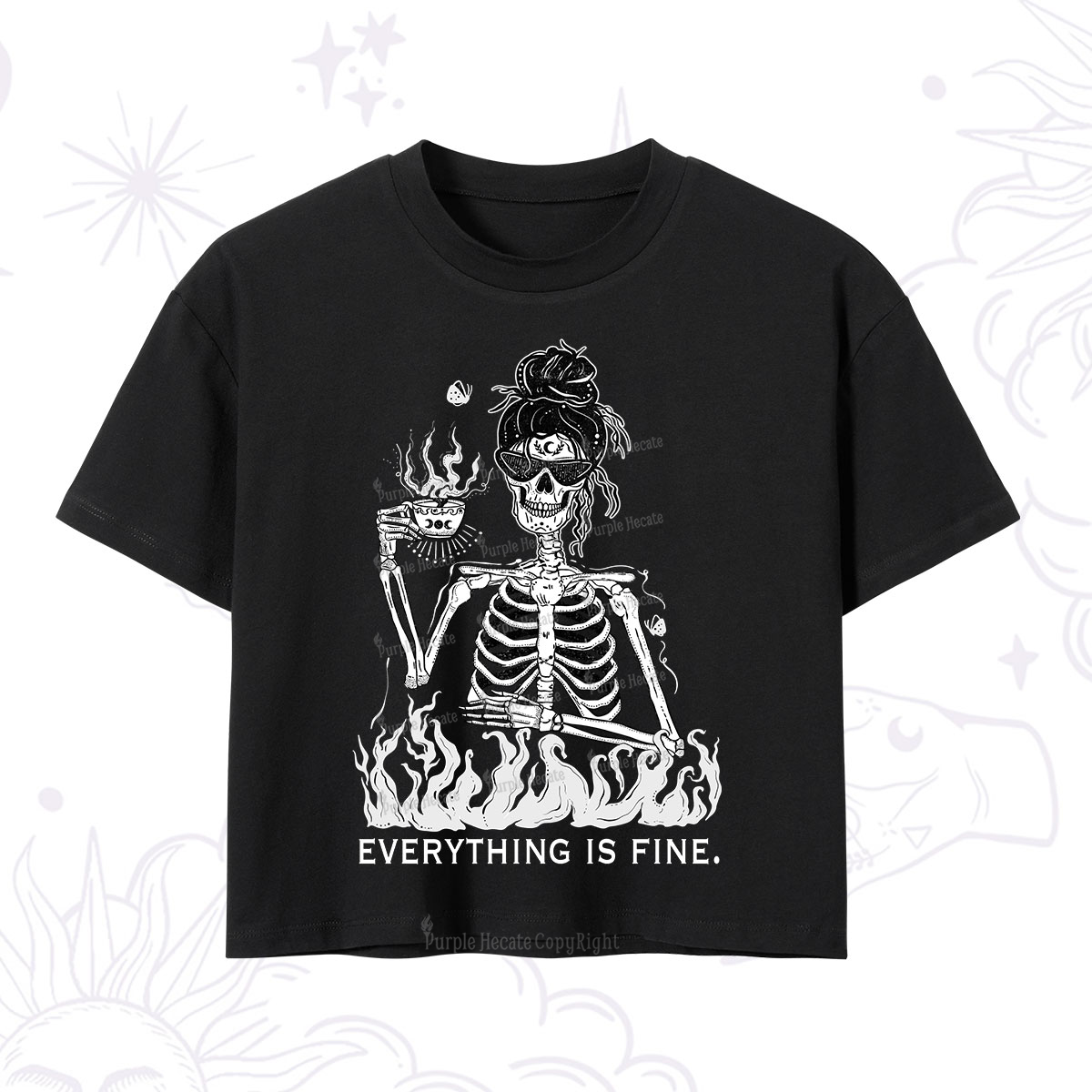 Purplehecate Everything Is Fine Crop T-Shirt