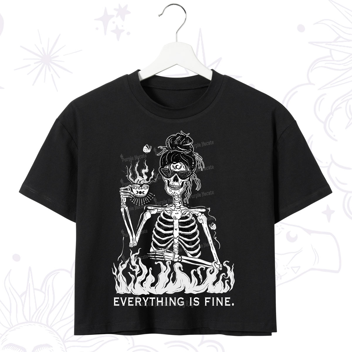 Purplehecate Everything Is Fine Crop T-Shirt
