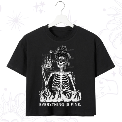 Purplehecate Everything Is Fine Crop T-Shirt