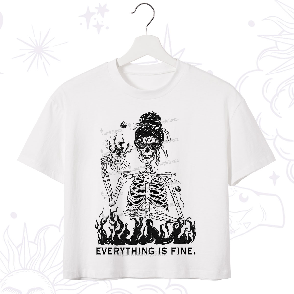 Purplehecate Everything Is Fine Crop T-Shirt