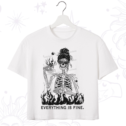 Purplehecate Everything Is Fine Crop T-Shirt