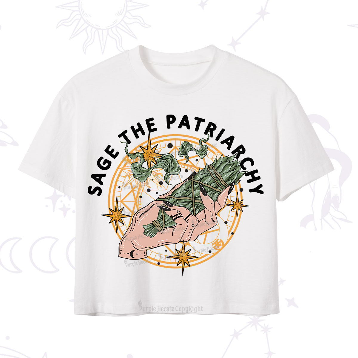 Purplehecate Sage The Patriarchy Crop T-Shirt