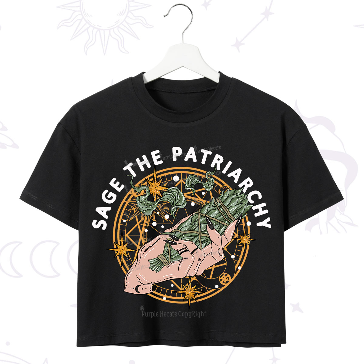 Purplehecate Sage The Patriarchy Crop T-Shirt