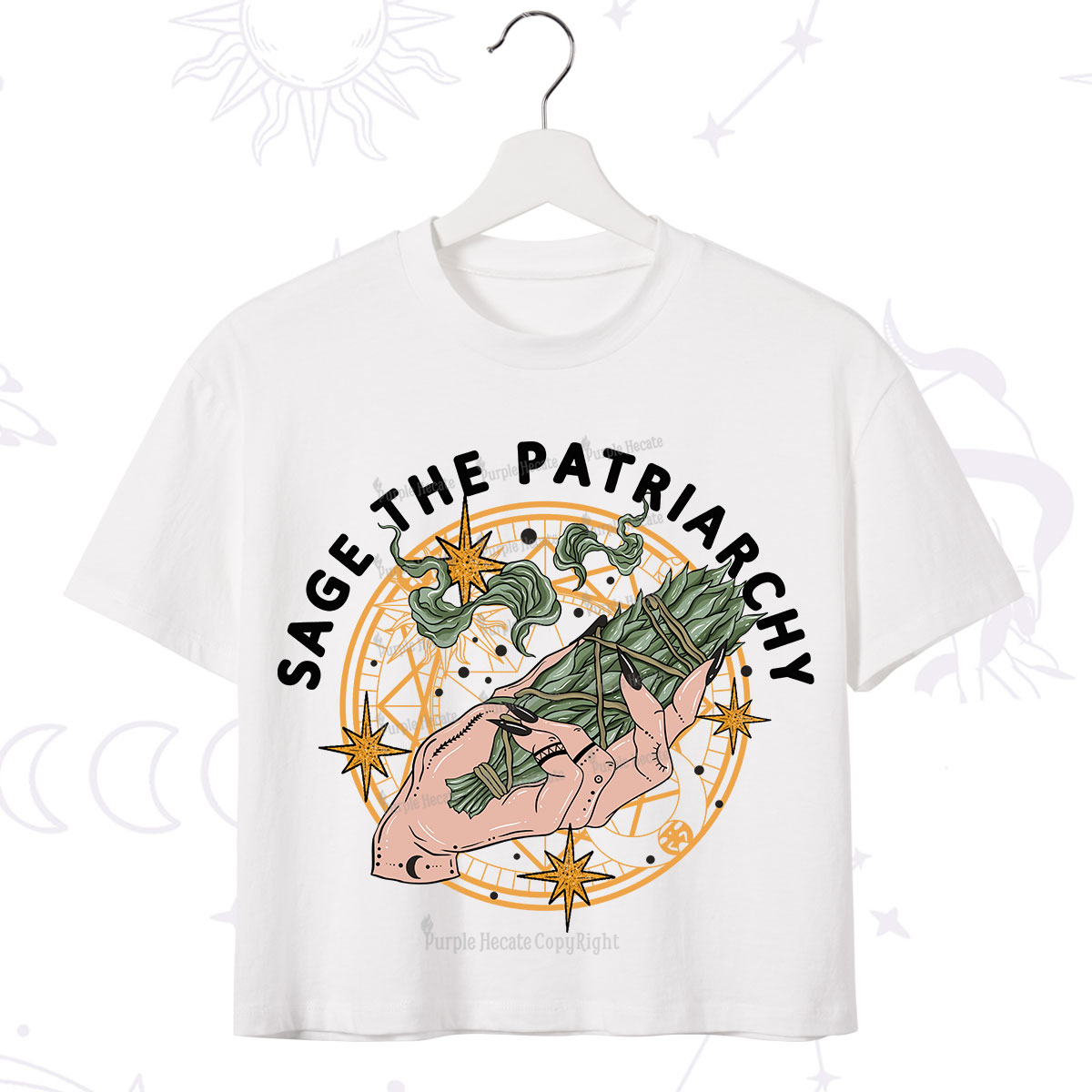 Purplehecate Sage The Patriarchy Crop T-Shirt