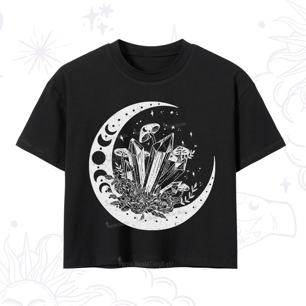 Purplehecate Moonshine and Crystal Crop T-Shirt