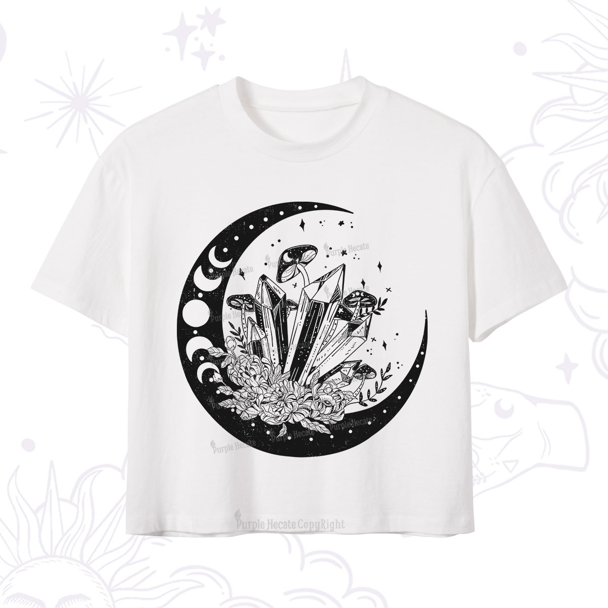 Purplehecate Moonshine and Crystal Crop T-Shirt