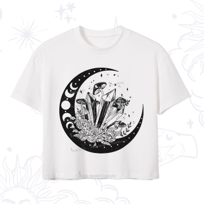 Purplehecate Moonshine and Crystal Crop T-Shirt
