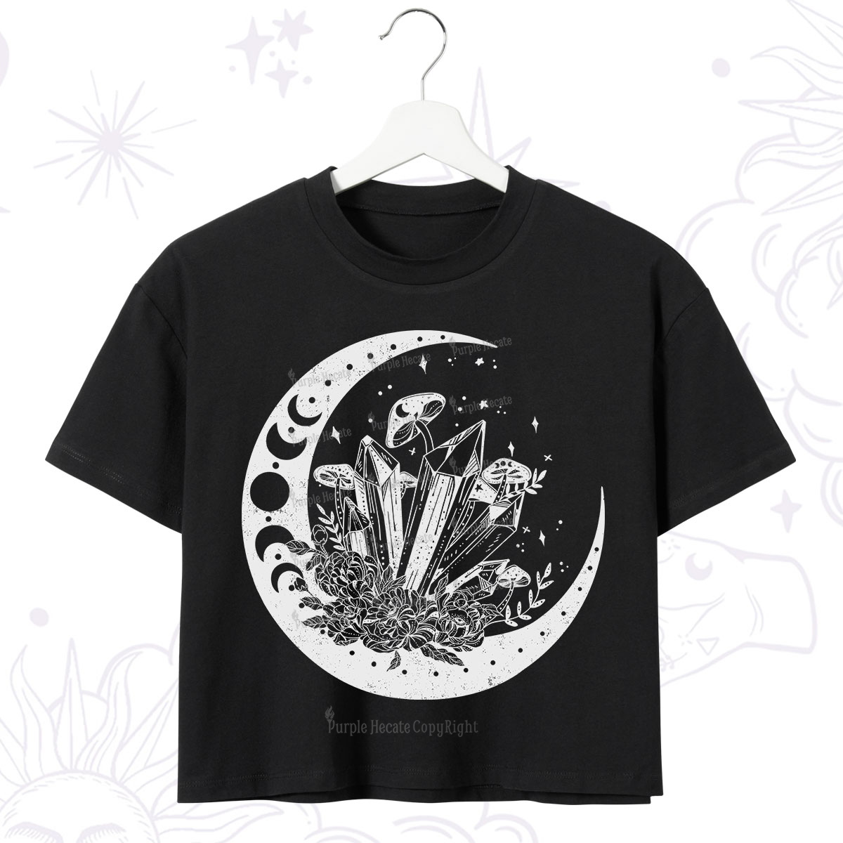 Purplehecate Moonshine and Crystal Crop T-Shirt