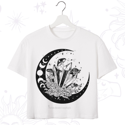 Purplehecate Moonshine and Crystal Crop T-Shirt