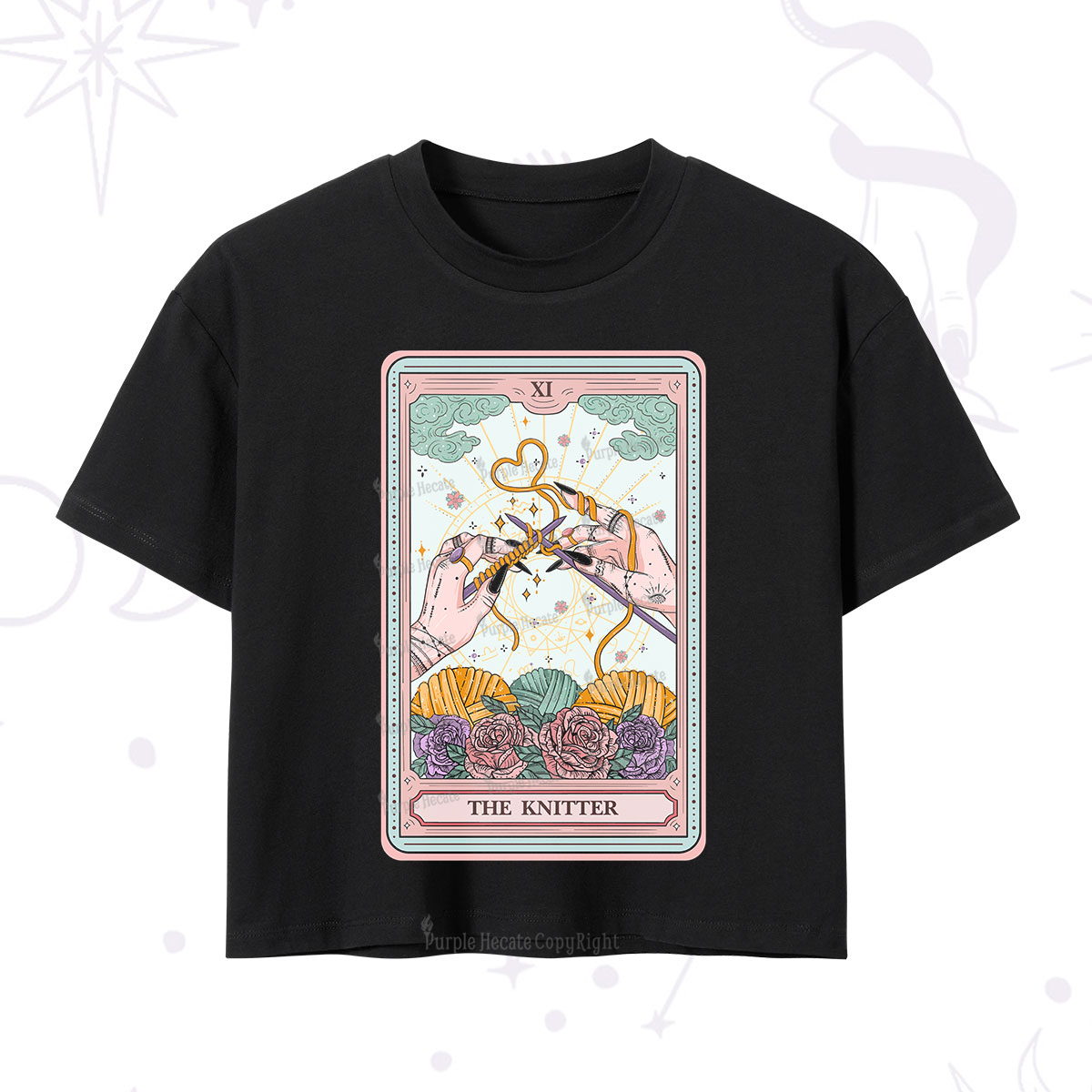 Purplehecate The Knitter Tarot Card Crop T-Shirt