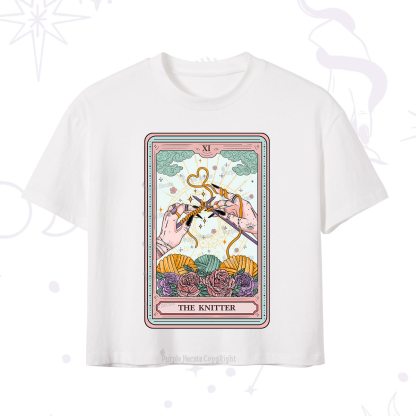 Purplehecate The Knitter Tarot Card Crop T-Shirt