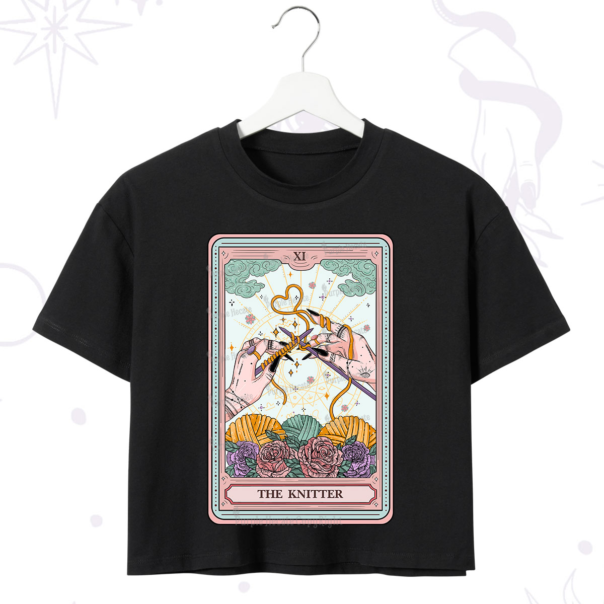 Purplehecate The Knitter Tarot Card Crop T-Shirt