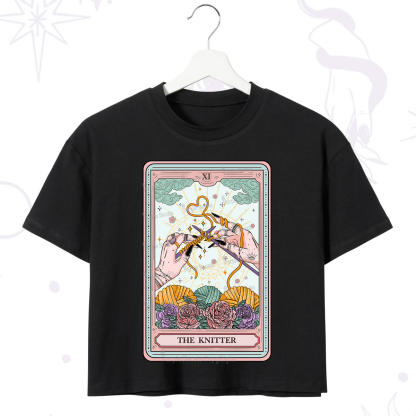 Purplehecate The Knitter Tarot Card Crop T-Shirt