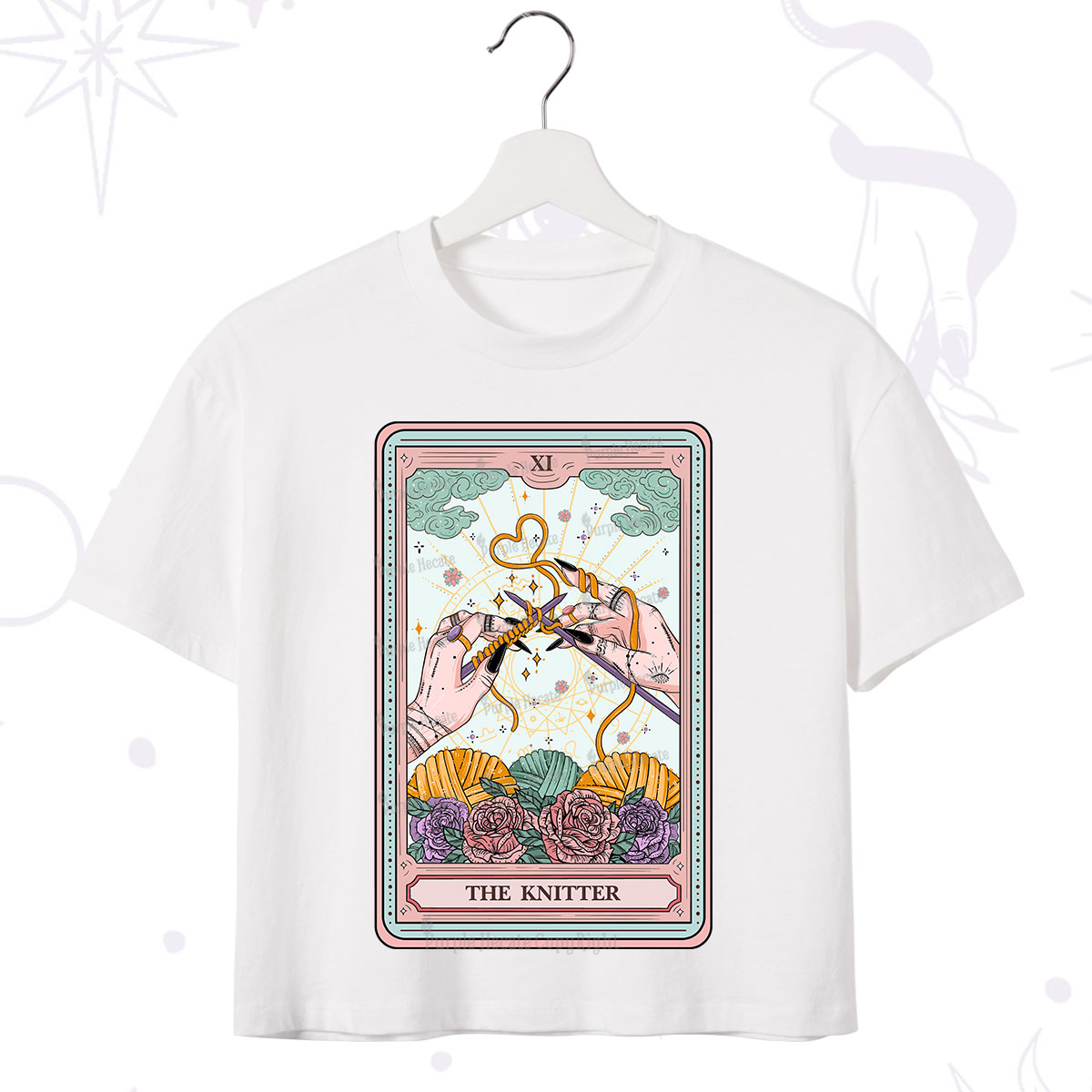 Purplehecate The Knitter Tarot Card Crop T-Shirt