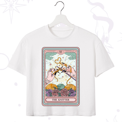 Purplehecate The Knitter Tarot Card Crop T-Shirt