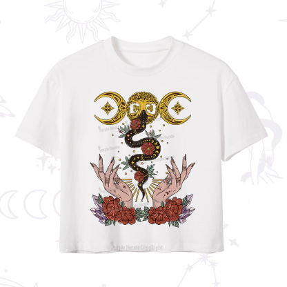Purplehecate Lunar Bloom Crop T-Shirt