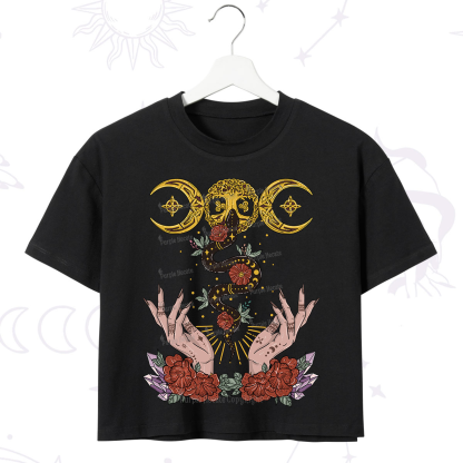 Purplehecate Lunar Bloom Crop T-Shirt