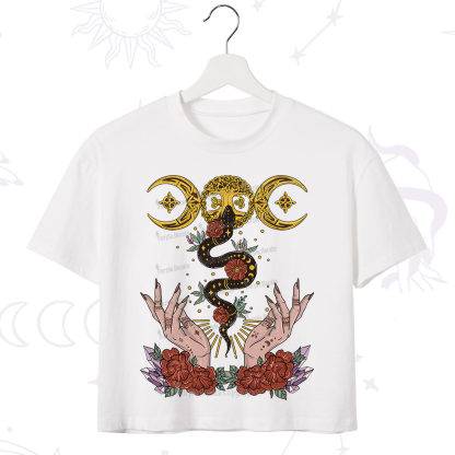 Purplehecate Lunar Bloom Crop T-Shirt