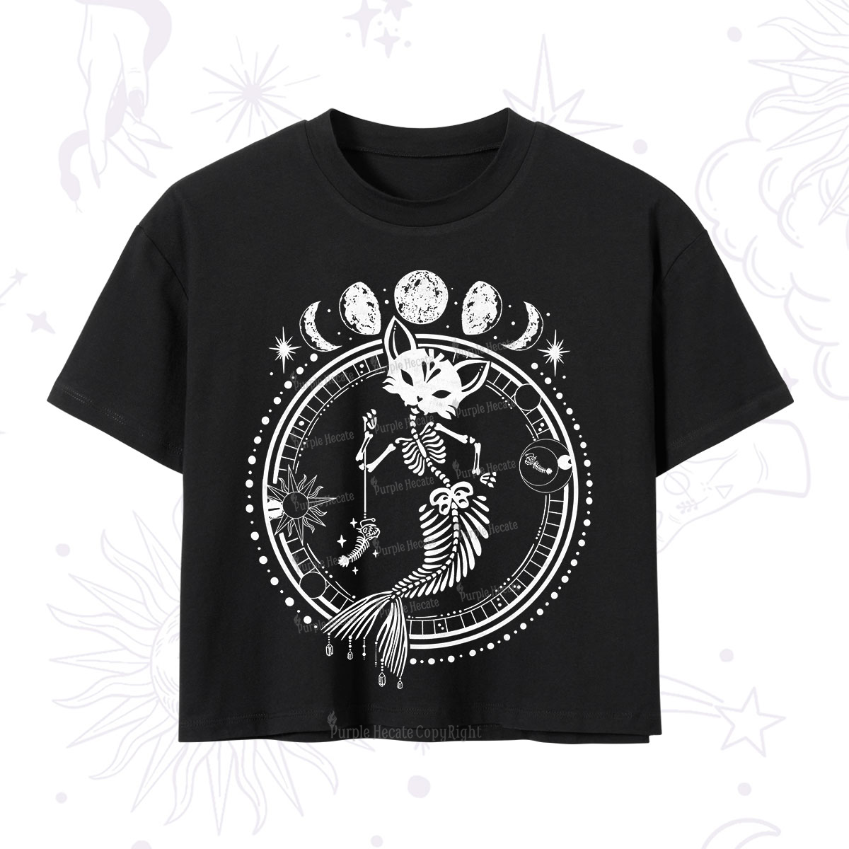 Purplehecate Purr-maid Prophecy Crop T-Shirt