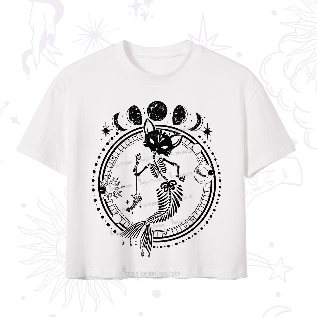 Purplehecate Purr-maid Prophecy Crop T-Shirt