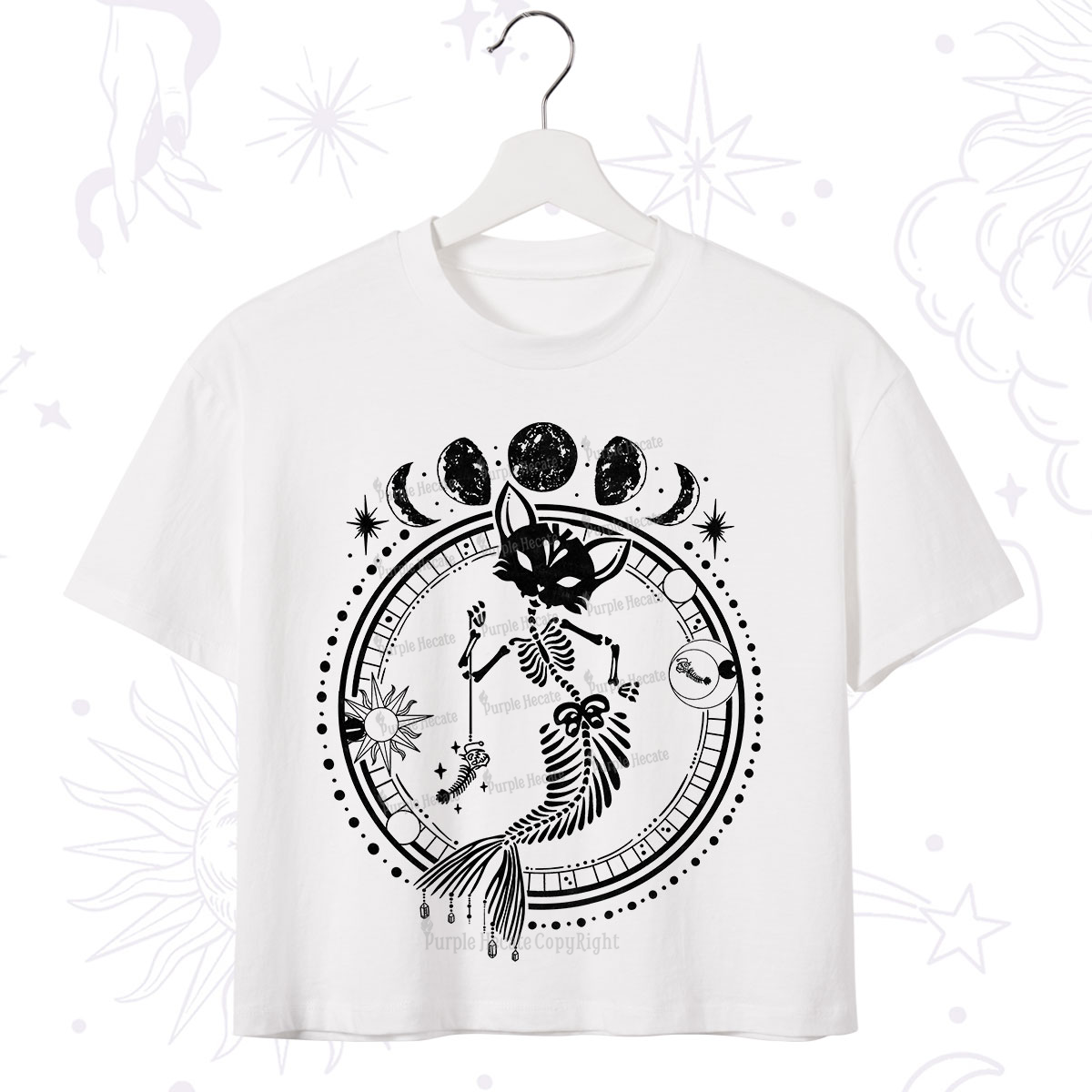 Purplehecate Purr-maid Prophecy Crop T-Shirt