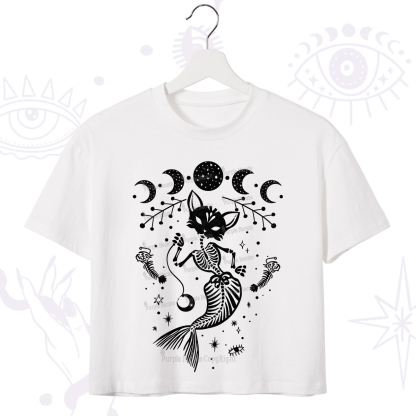 Purplehecate Purr-maid Tales Crop T-Shirt