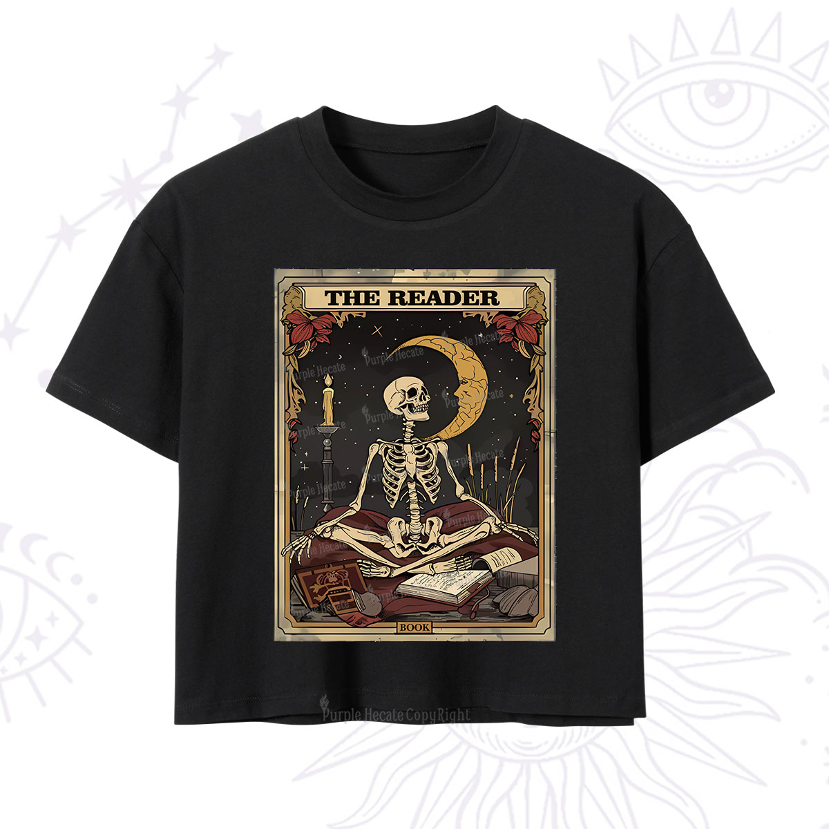 Purplehecate The Reader Tarot Card Crop T-Shirt